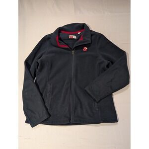 Chick Fil A Team Style Womens Large Fleece Zip Up Jacket Navy Blue Work Uniform